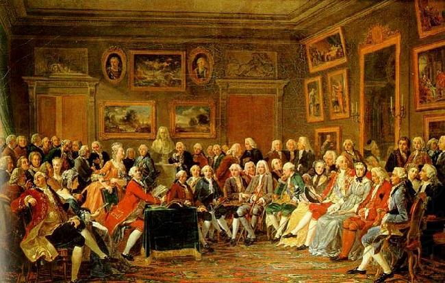 Anicet-Charles-Gabriel Lemonnier In the Salon of Madame Geoffrin in 1755 oil painting picture